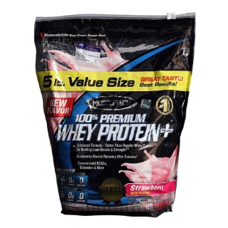 MuscleTech 100% Premium Whey Protein Plus, 5 lb Strawberry