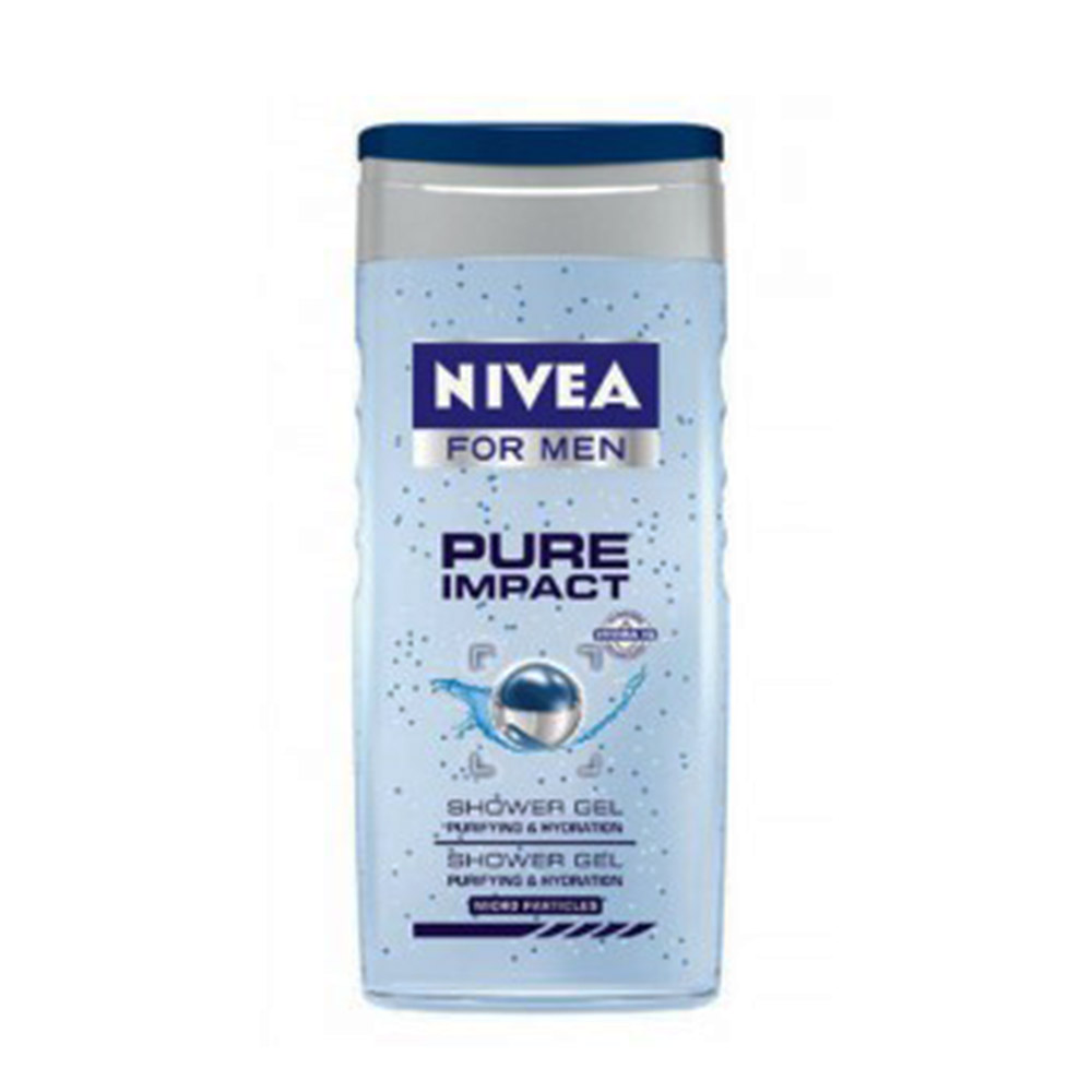 Nivea Shower Gel (without Loofah),  250 ml  Pure Impact liquid 