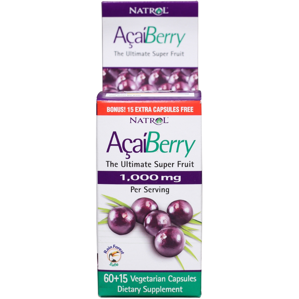 Natrol AcaiBerry (1000 mg),  60 capsules  Unflavoured 