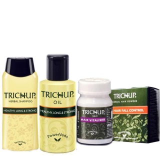 Trichup Herbal Hair Care Kit, Oil,Powder,Tablet & Shampoo 4 Piece(s)/Pack