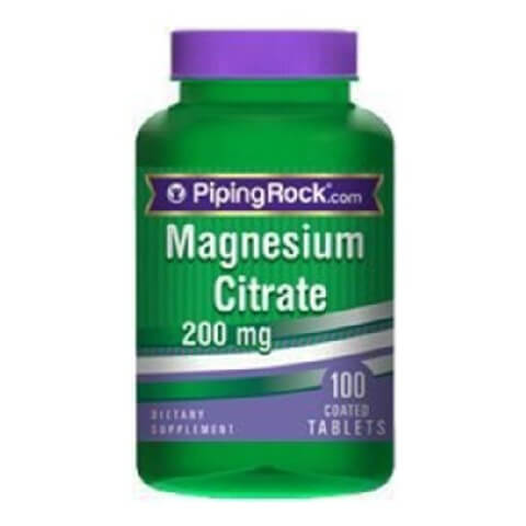 PipingRock Magnesium Citrate (200mg),  Unflavoured  100 tablet(s) 