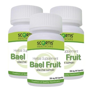 Scortis Bael Fruit (Pack of 3), 60 capsules