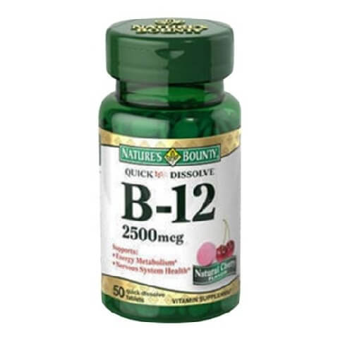 Nature's Bounty Quick Dissolve B-12 (2500 mcg), Cherry 50 tablet(s)