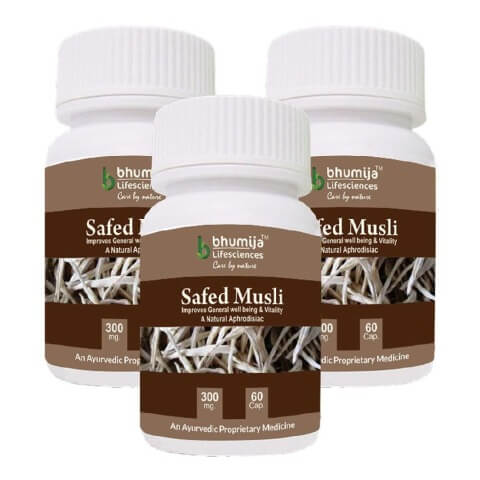 Bhumija Safed Musli (Pack of Three), 60 capsules Bhumija Safed Musli (Pack of Three), 60 capsules
