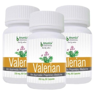 Bhumija Valerian (Pack of 3), 60 capsules