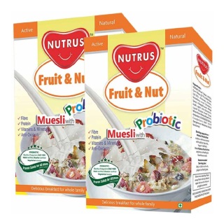 Nutrus Fruit & Nut Muesli (Pack of 2), Unflavoured 400 g