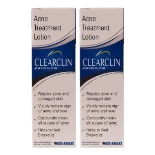 Healthvit Clearclin Acne Repair Lotion (Pack of 2), 60 ml for Repairs Acne & Damaged Skin Healthvit Clearclin Acne Repair Lotion (Pack of 2), 60 ml for Repairs Acne & Damaged Skin