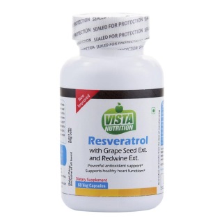 Vista Nutrition Resveratrol Grape Seed Ext Red Wine Ext, 60 capsules