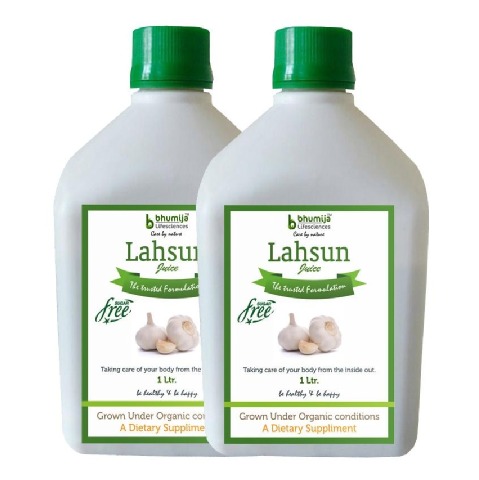 Bhumija Lahsun Juice - Pack of 2, Sugar Free 1 L Bhumija Lahsun Juice - Pack of 2, Sugar Free 1 L