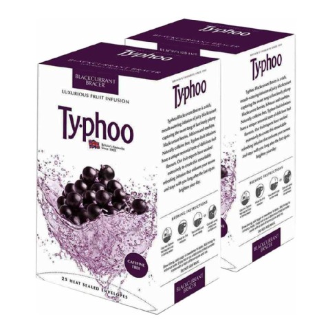 Typhoo Fruit Infusion, Blackcurrant Bracker 25 Piece(s)/Pack - Pack of 2 Typhoo Fruit Infusion, Blackcurrant Bracker 25 Piece(s)/Pack - Pack of 2