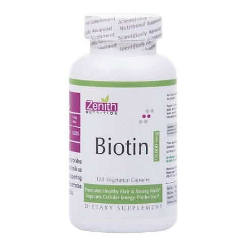 Zenith Nutrition Biotin (10000 mcg),  Unflavoured  120 capsules 