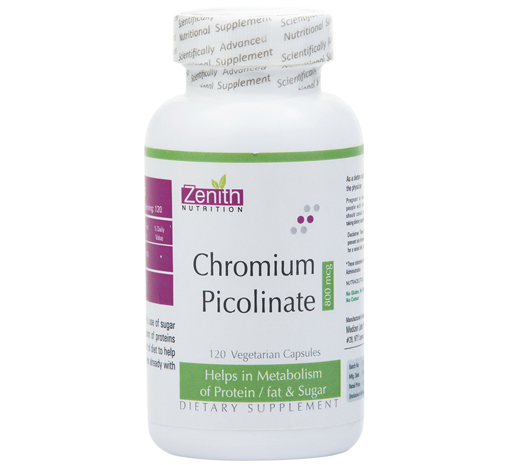 Zenith Nutrition Chromium Picolinate (800 mcg),  120 veggie capsule(s) 