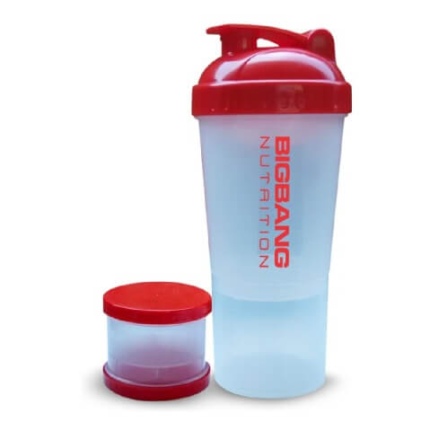 BigBang Nutrition Extra Compartment Shaker, Transparent 600 ml BigBang Nutrition Extra Compartment Shaker, Transparent 600 ml