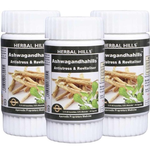 Herbal Hills Ashwagandha Hills, 60 capsules - Pack of 3 Herbal Hills Ashwagandha Hills, 60 capsules - Pack of 3