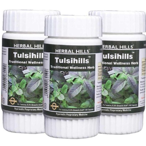 Herbal Hills Tulsihills, 60 capsules - Pack of 3 Herbal Hills Tulsihills, 60 capsules - Pack of 3