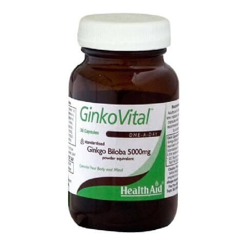HealthAid GinkoVital Ginkgo Biloba (5000 mg), 30 capsules HealthAid GinkoVital Ginkgo Biloba (5000 mg), 30 capsules