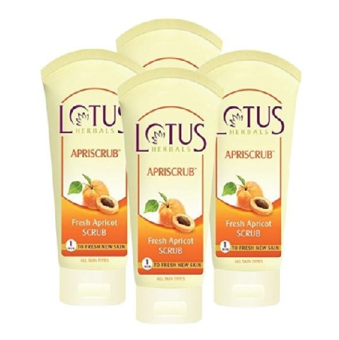 Lotus Herbals Apriscrub Fresh Apricot Scrub, 60 g for All Skin Types - Pack of 4 Lotus Herbals Apriscrub Fresh Apricot Scrub, 60 g for All Skin Types - Pack of 4