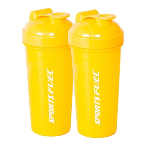 Sports Fuel Protein Shaker Regular, Yellow 700 ml - Pack of 2 Sports Fuel Protein Shaker Regular, Yellow 700 ml - Pack of 2