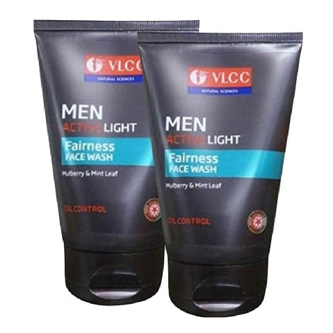 VLCC Men Active Light Fairness Face Wash - Pack of 2, 100 g Oil Control VLCC Men Active Light Fairness Face Wash - Pack of 2, 100 g Oil Control