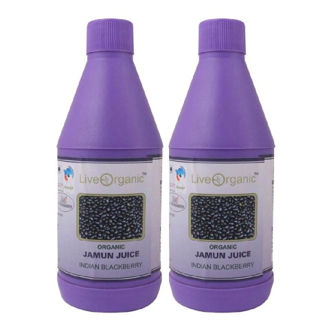 Live Organic Jamun Juice - Pack of 2, Natural 0.500 L Live Organic Jamun Juice - Pack of 2, Natural 0.500 L