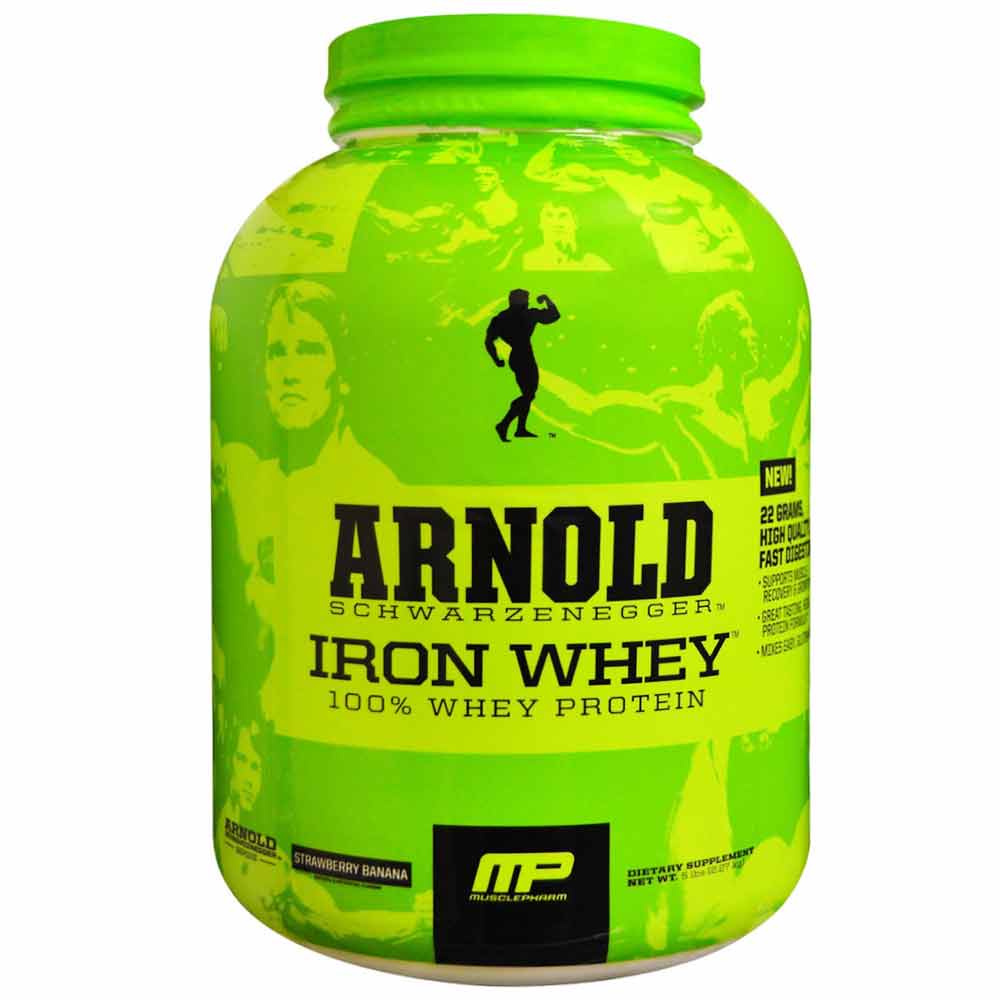 MusclePharm Arnold Iron Whey,  5 lb  Strawberry Banana 