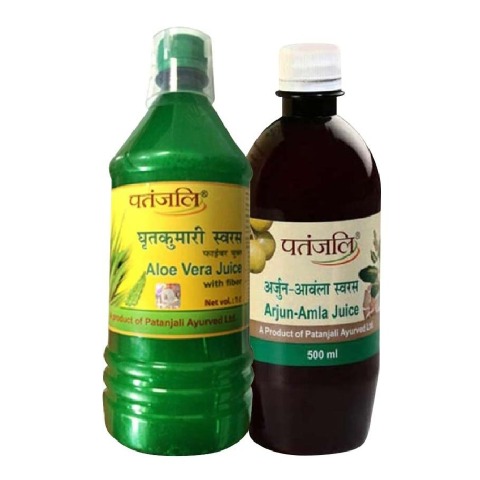 Patanjali Aloe Vera Juice with Fiber + Amla Juice Arjun Combo Patanjali Aloe Vera Juice with Fiber + Amla Juice Arjun Combo
