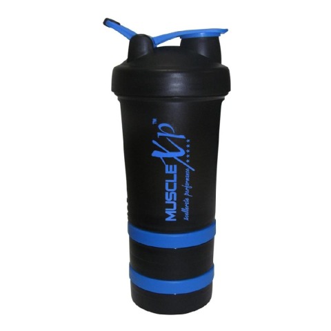 MuscleXP Advanced Stak Protein Shaker for Professionals, Design 6 Black & Blue 500 ml