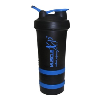 MuscleXP Advanced Stak Protein Shaker For Professionals, Black & Blue 500 Ml