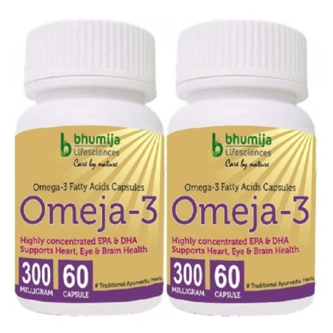 Bhumija Omeja 3 Fatty Acid (300 mg) - Pack of 2, 60 capsules Bhumija Omeja 3 Fatty Acid (300 mg) - Pack of 2, 60 capsules