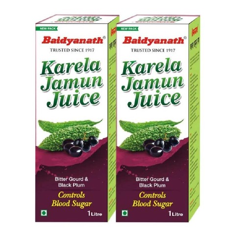 Baidyanath Karela Jamun Juice - Pack of 2 Natural 1 L Baidyanath Karela Jamun Juice - Pack of 2 Natural 1 L