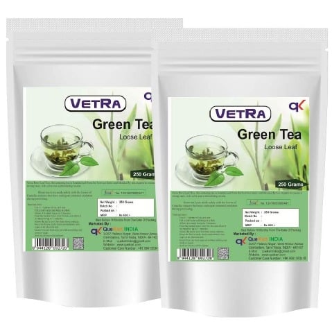 Vetra Green Tea Loose Leaf - Pack of 2 0.250 kg Unflavoured Vetra Green Tea Loose Leaf - Pack of 2 0.250 kg Unflavoured