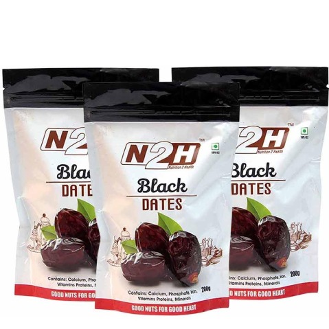 N2H Black Dates - Pack of 3 0.2 kg Unflavoured N2H Black Dates - Pack of 3 0.2 kg Unflavoured