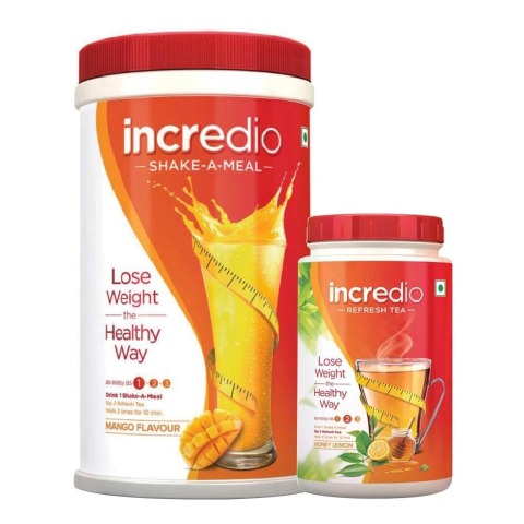Incredio Weight Loss Shake, 0.5 kg Mango & ReFresh Tea, 0.2 kg Honey Lemon Incredio Weight Loss Shake, 0.5 kg Mango & ReFresh Tea, 0.2 kg Honey Lemon