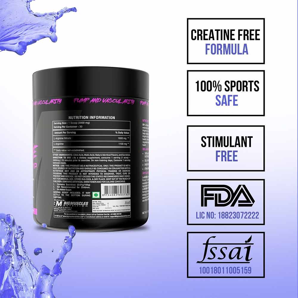 7 - Big Muscles L-Arginine PMP Blueberry,  0.19 lb 