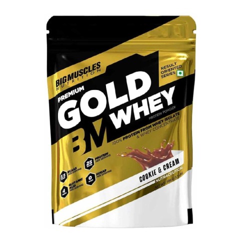 1 - Big Muscles Premium Gold Whey, 1.1 lb Cookie & Cream