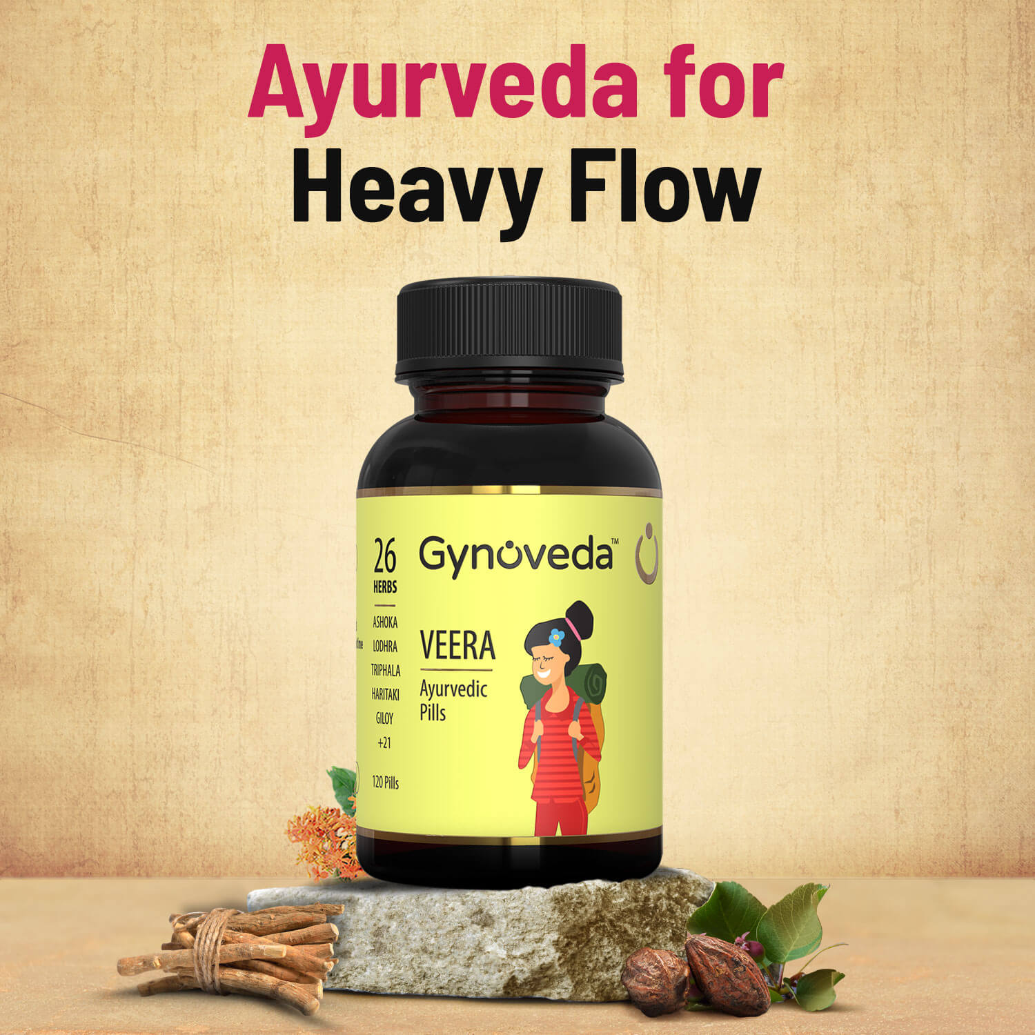 2 - Gynoveda Veera Ayurvedic Pills - Pack of 2,  60 tablet(s) 