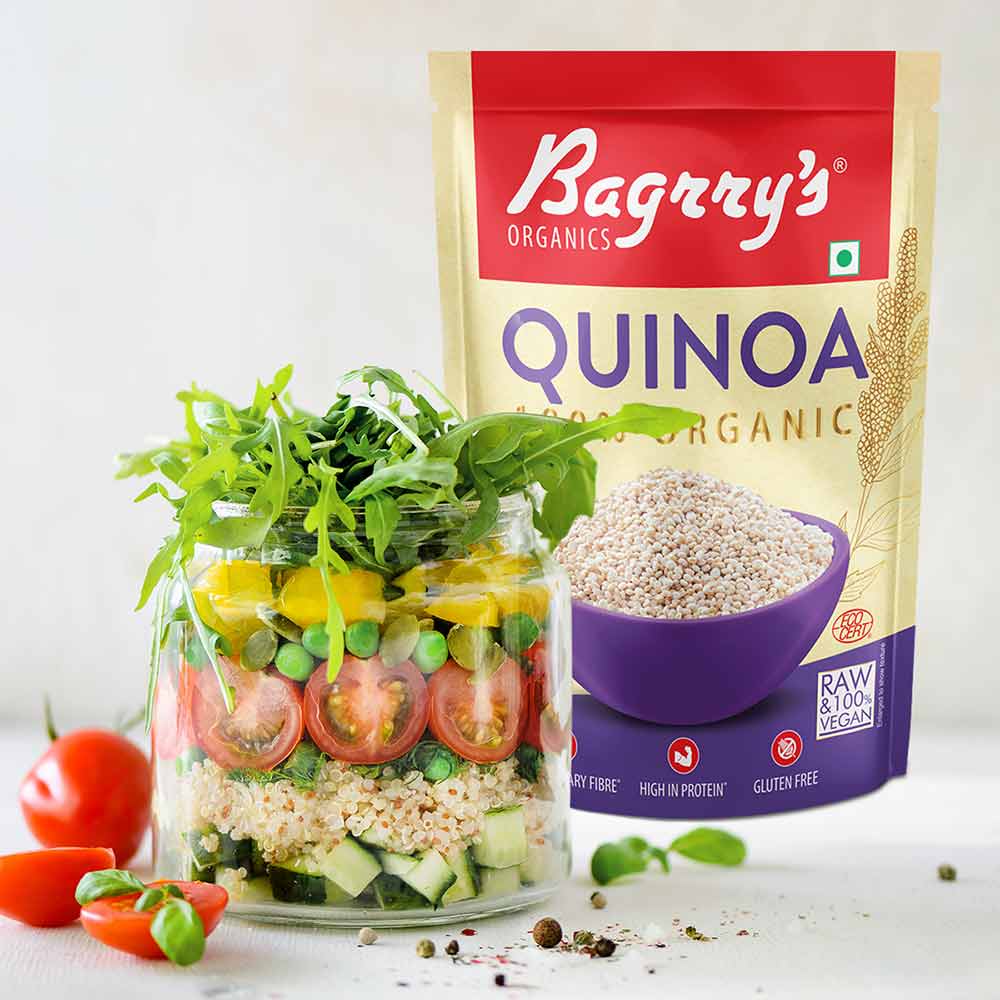 3 - Bagrrys 100% Organic Quinoa,  1 kg  Unflavoured 