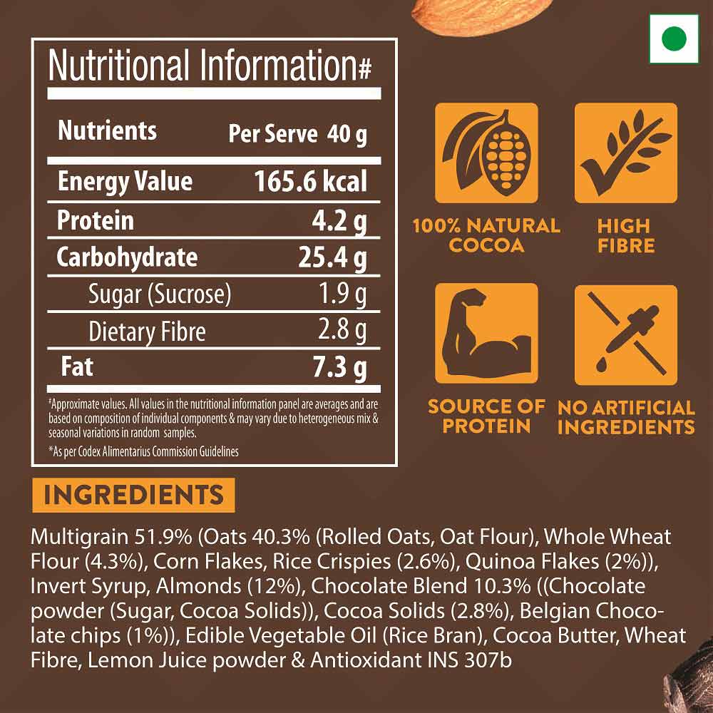 nutrition - Bagrrys Granola,  Belgian Dark Chocolate & Almonds  400 g 