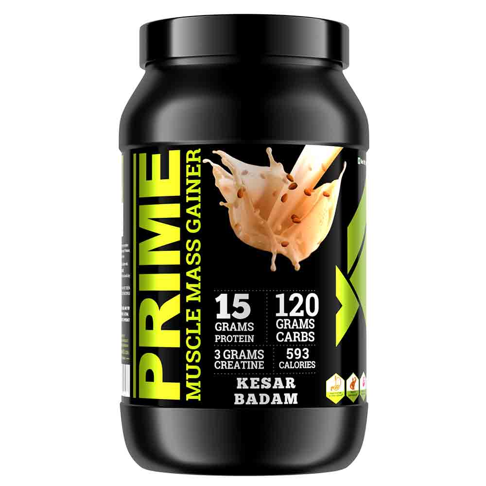 Big Flex Prime Muscle Mass Gainer,  2.2 lb  Kesar Badam 