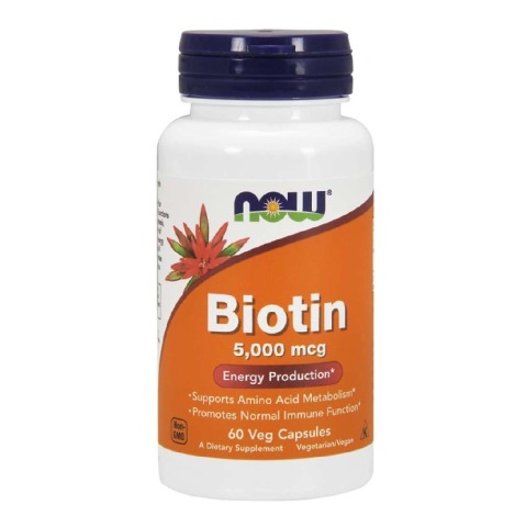 Now Biotin (5000 mcg),  60 veggie capsule(s)  Unflavoured 