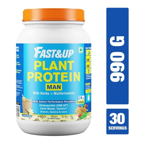 1 - Fast & Up Plant Protein with Herbs & Multivitamins for Men,  Creamy Vanilla  2.18 lb 