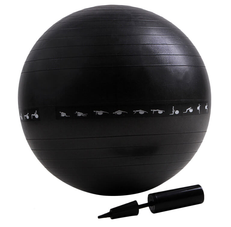 B Fit USA Gym Ball with Pump,  Black (8102)  65 cm 