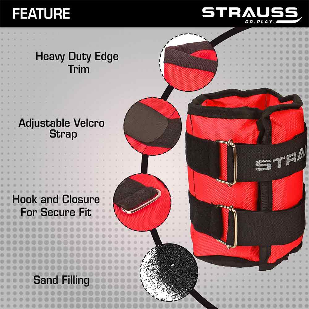 1 - Strauss Ankle Weight (Pair),  Red  2 kg 