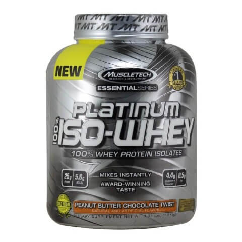 MuscleTech Platinum 100% Iso Whey,  3.33 lb  Peanut Butter Chocolate Twist 