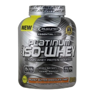 MuscleTech Platinum 100% Iso Whey, 3.33 lb Peanut Butter Chocolate Twist
