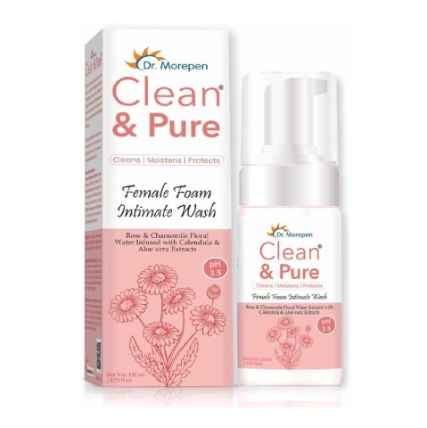 1 - Dr. Morepen Clean & Pure Female Foam Intimate Wash,  for Women  120 ml 