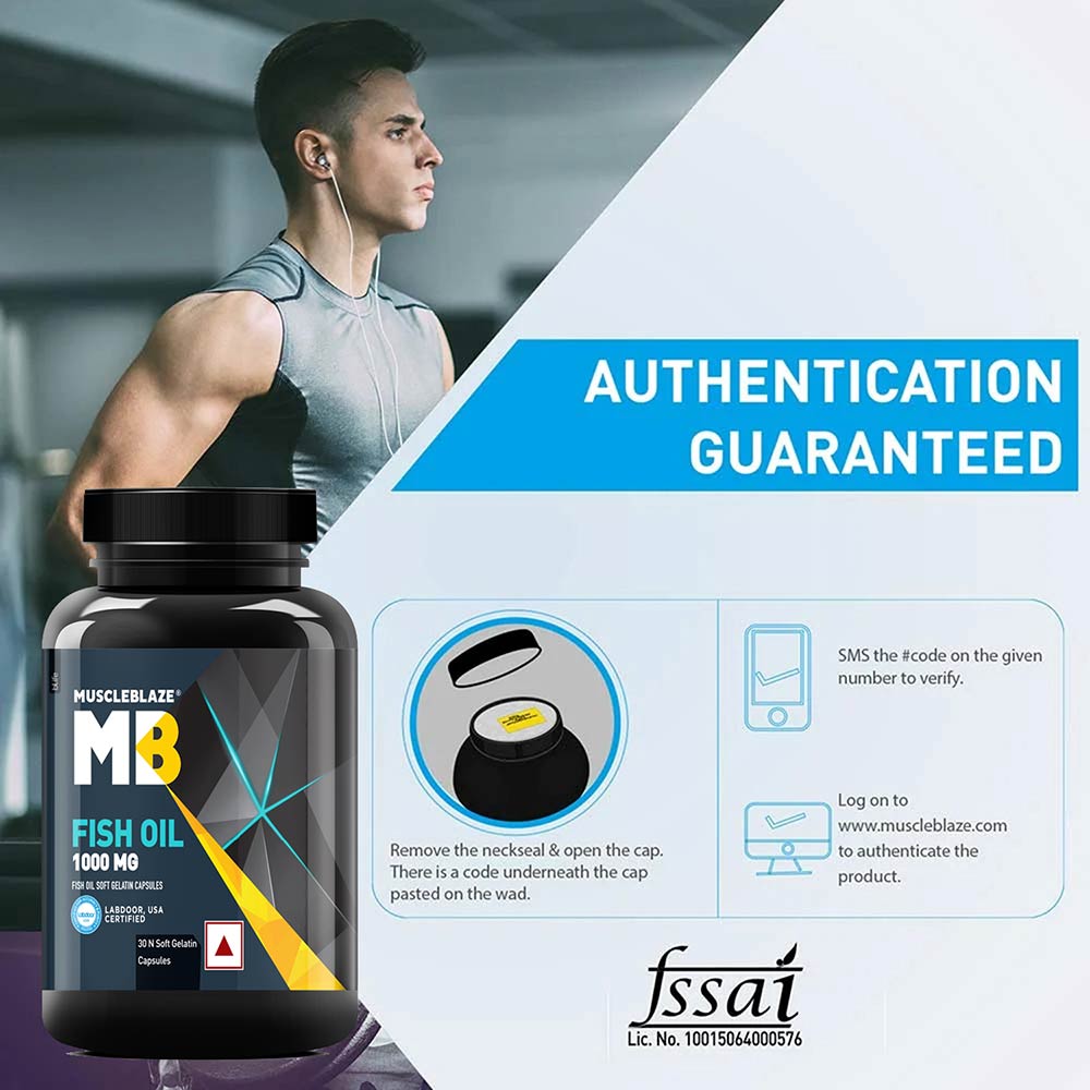 10 - MuscleBlaze Fish Oil (1000 mg) OP,  30 capsules 