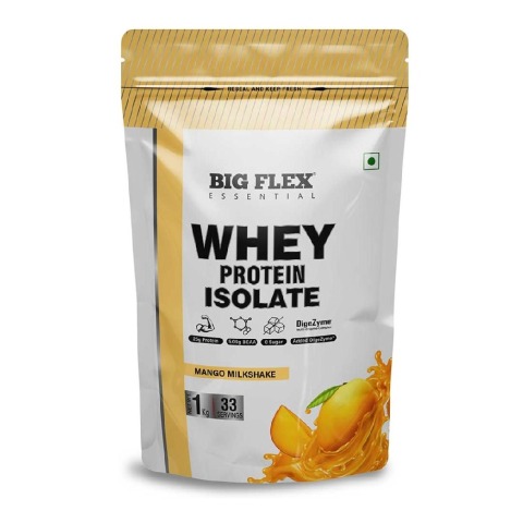 1 - Big Flex Essential Whey Protein Isolate,  2.2 lb  Mango Milkshake 