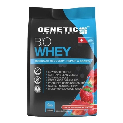 1 - Genetic Nutrition Bio Whey,  4.4 lb  Fresh Strawberry 