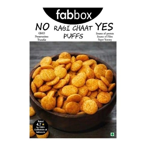 1 - Fabbox Ragi Chaat Puffs,  Unflavoured  120 g 
